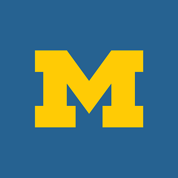 Blue background with a large, bold yellow letter "M" centered. The image conveys a sense of school spirit and tradition.